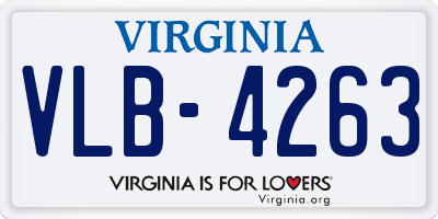 VA license plate VLB4263