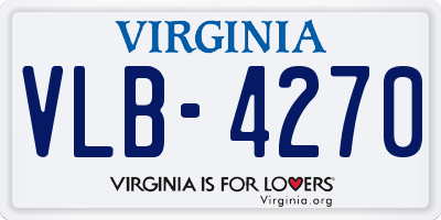 VA license plate VLB4270