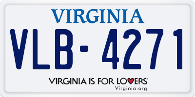 VA license plate VLB4271