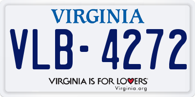 VA license plate VLB4272