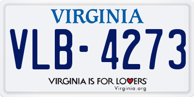 VA license plate VLB4273