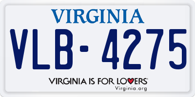 VA license plate VLB4275