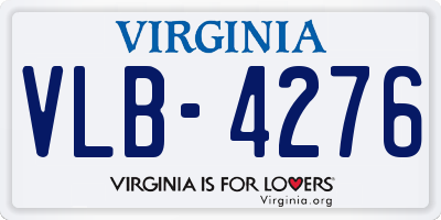 VA license plate VLB4276