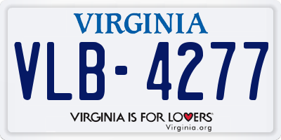 VA license plate VLB4277