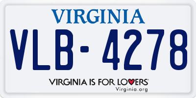 VA license plate VLB4278