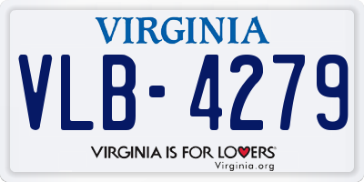 VA license plate VLB4279