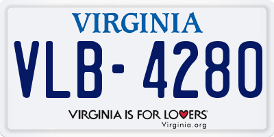 VA license plate VLB4280