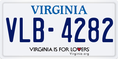 VA license plate VLB4282