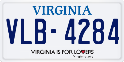 VA license plate VLB4284
