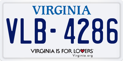 VA license plate VLB4286