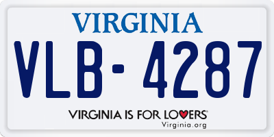 VA license plate VLB4287