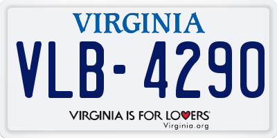 VA license plate VLB4290