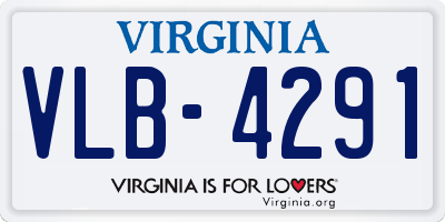 VA license plate VLB4291