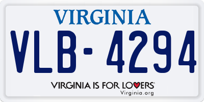 VA license plate VLB4294