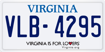 VA license plate VLB4295