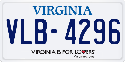 VA license plate VLB4296