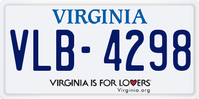 VA license plate VLB4298