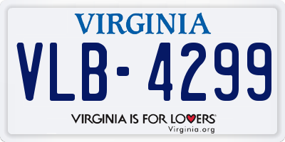 VA license plate VLB4299
