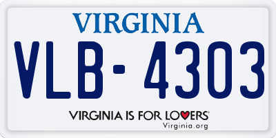 VA license plate VLB4303
