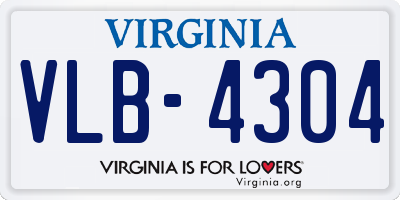 VA license plate VLB4304