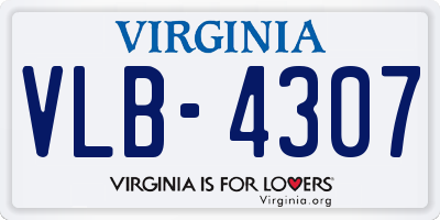 VA license plate VLB4307