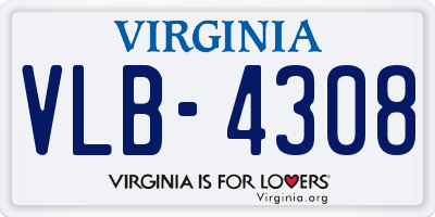 VA license plate VLB4308