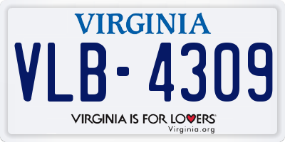 VA license plate VLB4309