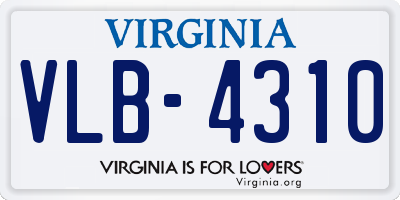 VA license plate VLB4310