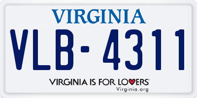 VA license plate VLB4311