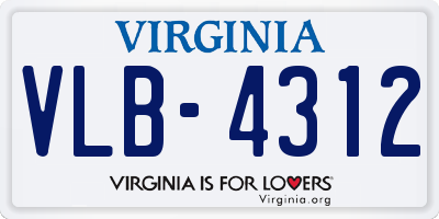 VA license plate VLB4312
