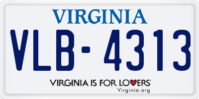 VA license plate VLB4313