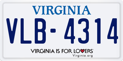 VA license plate VLB4314
