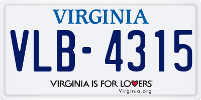 VA license plate VLB4315