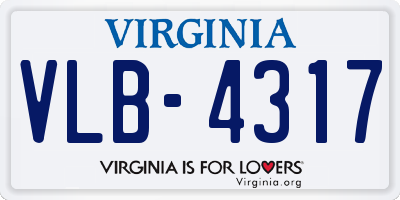 VA license plate VLB4317