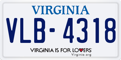 VA license plate VLB4318