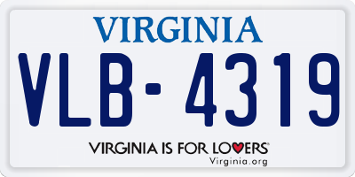VA license plate VLB4319