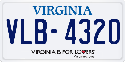 VA license plate VLB4320