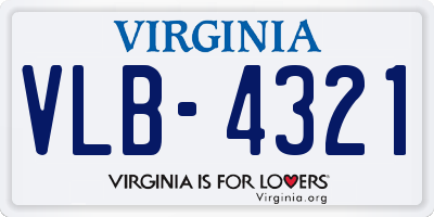 VA license plate VLB4321