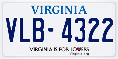 VA license plate VLB4322