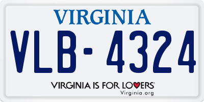 VA license plate VLB4324
