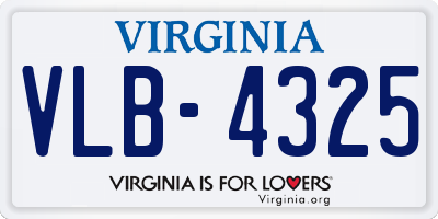 VA license plate VLB4325