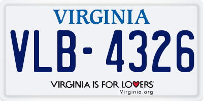 VA license plate VLB4326