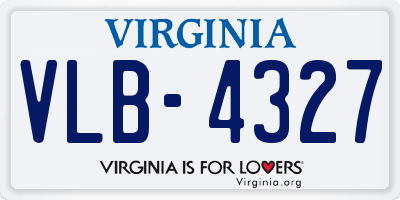 VA license plate VLB4327