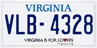 VA license plate VLB4328