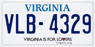 VA license plate VLB4329