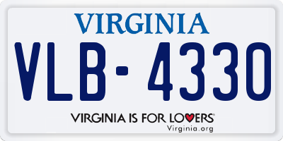 VA license plate VLB4330