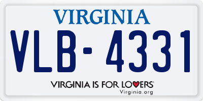 VA license plate VLB4331