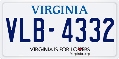 VA license plate VLB4332