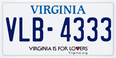 VA license plate VLB4333