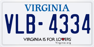 VA license plate VLB4334